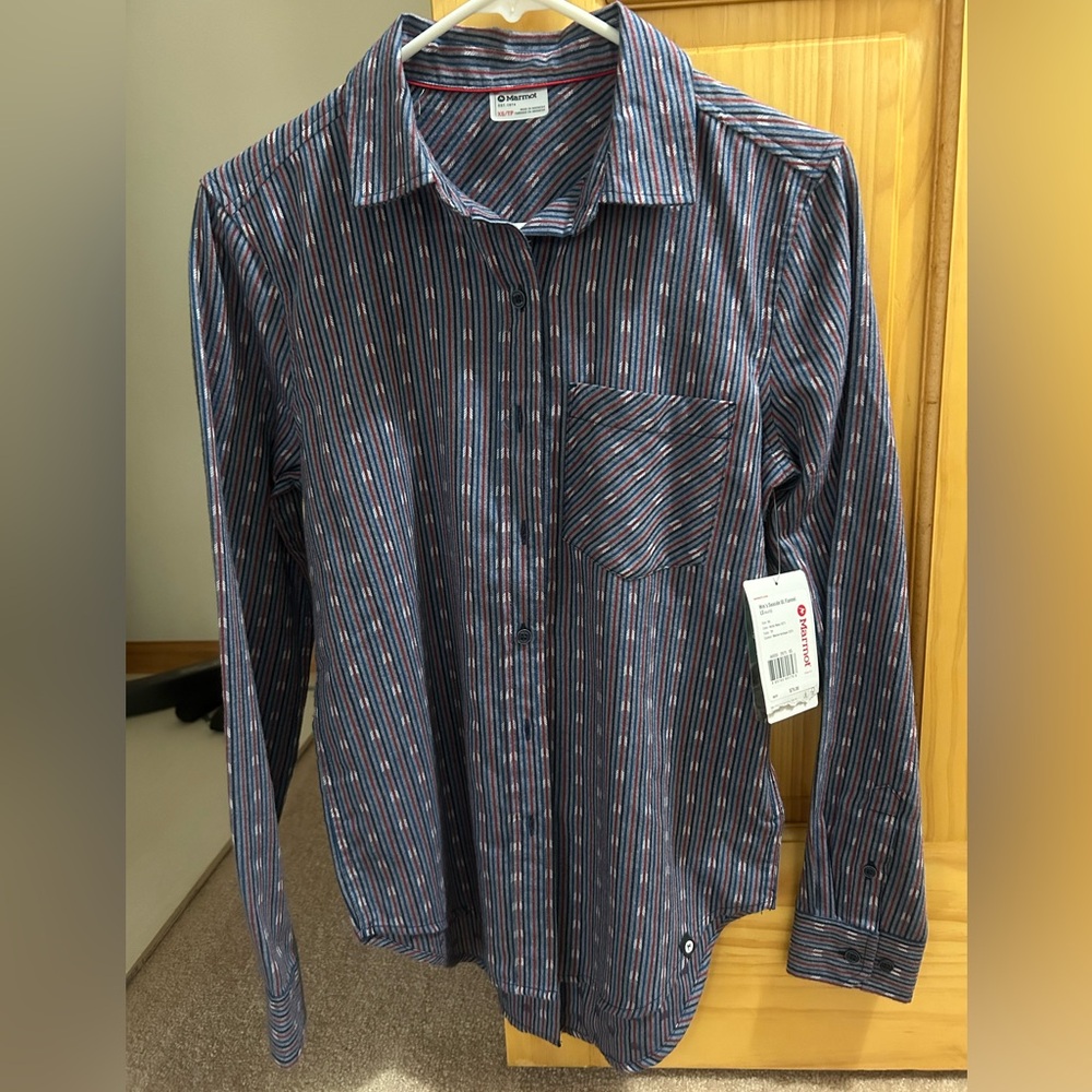 Marmot womens Multicolor Striped Button Down Shirt. New with tags